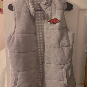 Arkansas Razorbacks grey and white vest!